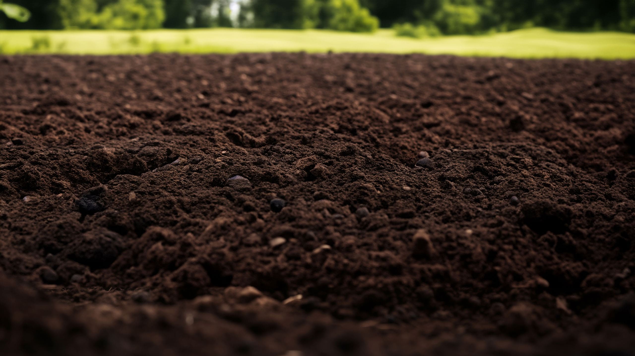 tamped down topsoil ready for garden planting; springtime agricu